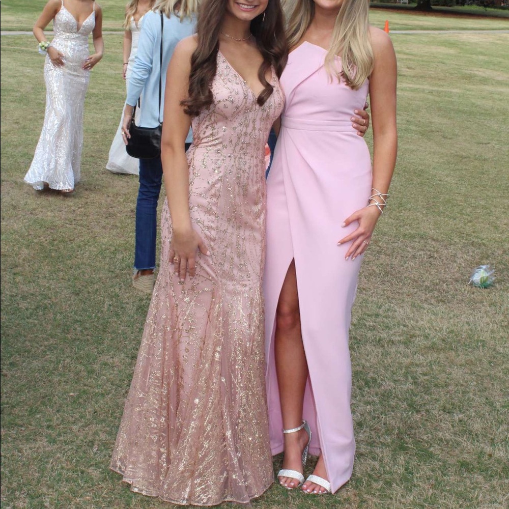 Pink and Rose Gold Prom Dress